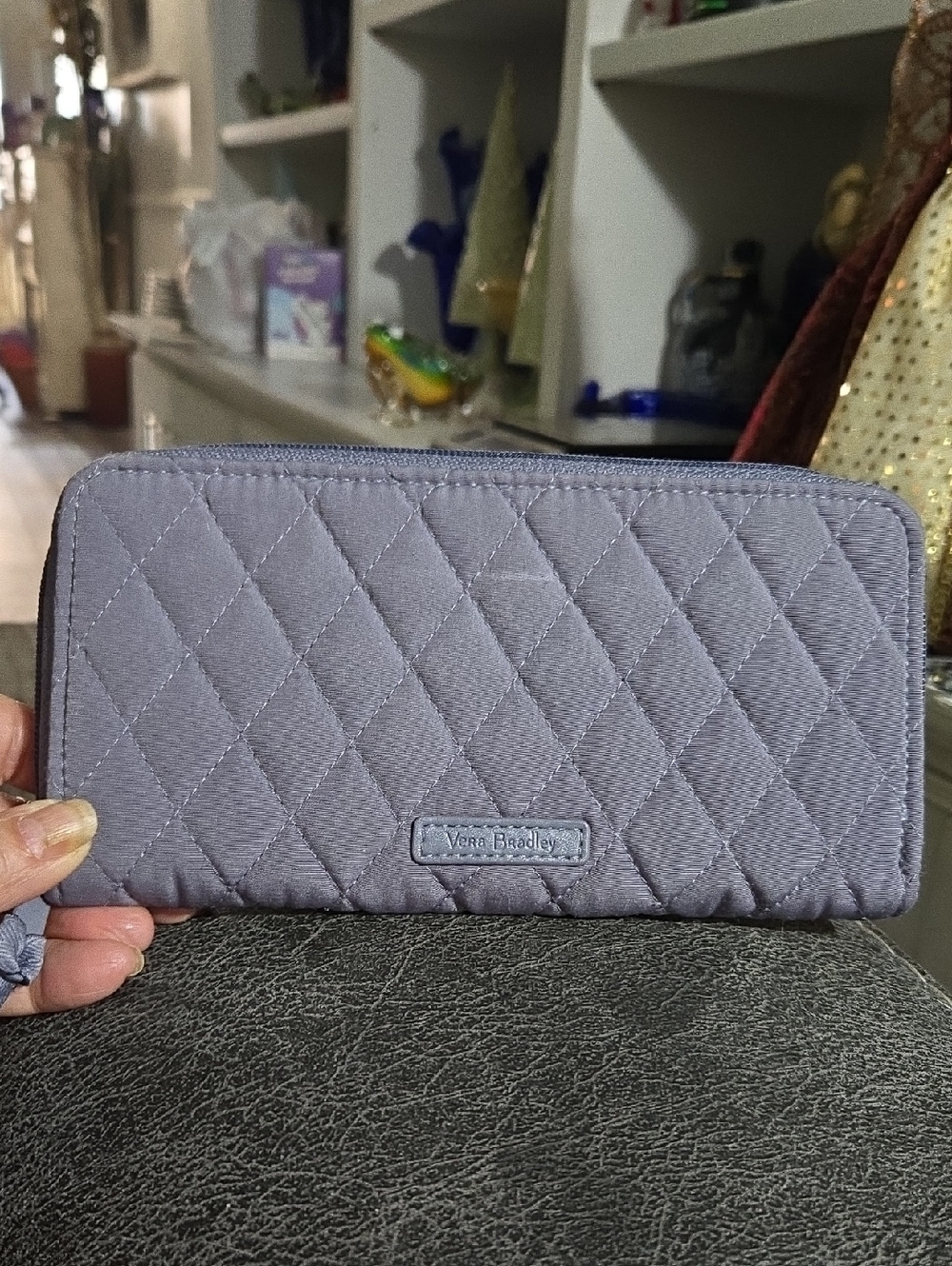 Vera Bradley Quilted Zip Wallet - Gray